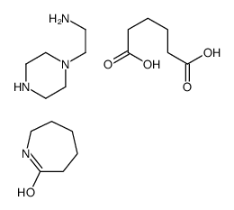 己二酸与聚六氢化-2-氢-氮杂卓-2-酮和1-哌嗪乙胺的聚合物结构式