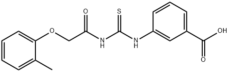 3-[[[[(2-methylphenoxy)acetyl]amino]thioxomethyl]amino]-benzoic acid结构式