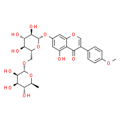 5-羟基-3-(4-甲氧基苯基)-4-氧代-4H-chromen-7-基 6-O-(6-脱氧hexo吡喃基)hexo吡喃糖苷结构式