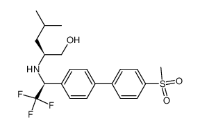 (2S)-4-methyl-2-[(1S)-2,2,2-trifluoro-1-(4'-methylsulfonyl-biphenyl-4-yl)ethylamino]-pentan-1-ol结构式