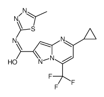 Pyrazolo[1,5-a]pyrimidine-2-carboxamide, 5-cyclopropyl-N-(5-methyl-1,3,4-thiadiazol-2-yl)-7-(trifluoromethyl)- (9CI)结构式