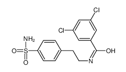 3,5-dichloro-N-[2-(4-sulfamoylphenyl)ethyl]benzamide结构式