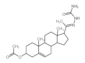 [17-[N-(carbamoylamino)-C-methyl-carbonimidoyl]-10,13-dimethyl-2,3,4,7,8,9,11,12,14,15,16,17-dodecahydro-1H-cyclopenta[a]phenanthren-3-yl] acetate结构式