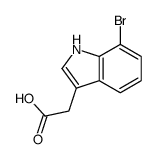 2-(7-溴-1H-吲哚-3-基)乙酸结构式