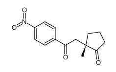 (2S)-2-methyl-2-[2-(4-nitrophenyl)-2-oxoethyl]cyclopentan-1-one结构式
