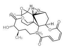 Spiro (3,5-methano-14H,20H,21H-oxireno[h][1,6, 12]trioxacyclooctadecino[3,4-d][1]benzopyran-4(3H),2-oxirane), verrucarin A deriv.结构式