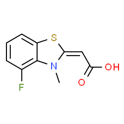 Acetic acid, (4-fluoro-3-methyl-2(3H)-benzothiazolylidene)- (9CI) Structure