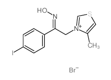 Thiazolium,3-[2-(hydroxyimino)-2-(4-iodophenyl)ethyl]-4-methyl-, bromide (1:1) Structure