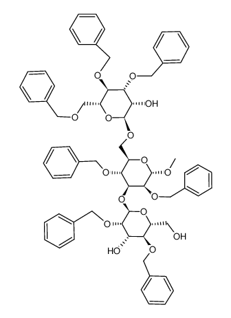 methyl 2,4-di-O-benzyl-3-O-(2,4-di-O-benzyl-α-D-mannopyranosyl)-6-O-(3,4,6-tri-O-benzyl-α-D-mannopyranosyl)-α-D-mannopyranoside结构式