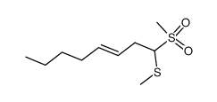 (E)-methyl(1-(methylsulfonyl)oct-3-en-1-yl)sulfane Structure