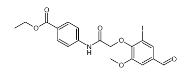 Benzoic acid, 4-[[2-(4-formyl-2-iodo-6-methoxyphenoxy)acetyl]amino]-, ethyl ester结构式