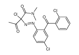 N,N-dimethyl 2-chloro-2-(2-(2-chlorobenzoyl)-5-chlorophenylazo)acetoacetamide Structure