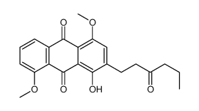 1-hydroxy-4,8-dimethoxy-2-(3-oxohexyl)anthracene-9,10-dione Structure