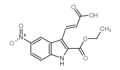 3-(2-羧基-乙烯基)-5-硝基-1H-吲哚-2-羧酸乙酯结构式
