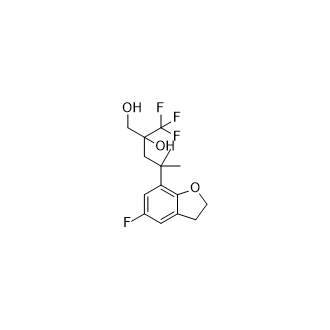 4-(5-Fluoro-2,3-dihydrobenzofuran-7-yl)-4-methyl-2-(trifluoromethyl)pentane-1,2-diol Structure