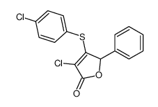 4-chloro-3-(4-chlorophenyl)sulfanyl-2-phenyl-2H-furan-5-one Structure