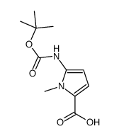 5-叔丁氧羰基氨基-1-甲基-1H-吡唑-3-羧酸结构式