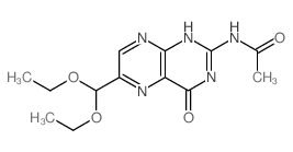 Acetamide,N-[6-(diethoxymethyl)-3,4-dihydro-4-oxo-2-pteridinyl]-结构式