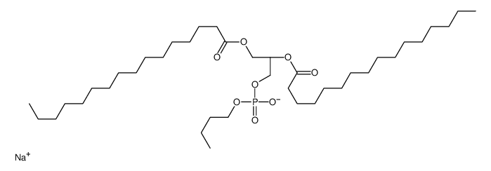 1,2-二棕榈酰基-sn-甘油-3-磷酸丁醇(钠盐)结构式