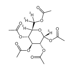 1,5,6,6-2H4-1,2,3,4,6-penta-O-acetyl-α-D-glucopyranose Structure