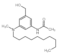 3-(N-乙酰氨基)-5-(N-癸基-N-甲基氨基)苄醇结构式