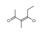 (E)-4-chloro-3-methyl-3-hexene-2-one结构式