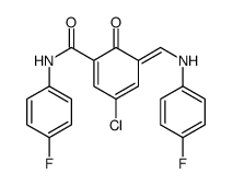 (5E)-3-chloro-5-[(4-fluoroanilino)methylidene]-N-(4-fluorophenyl)-6-oxocyclohexa-1,3-diene-1-carboxamide结构式