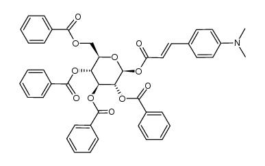 2,3,4,6-tetra-O-benzoyl-1-O-(4-dimethylaminocinnamoyl)-β-D-glucopyranose结构式