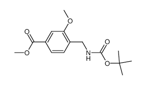4-(tert-butoxycarbonylaminomethyl)-3-methoxybenzoic acid methyl ester Structure