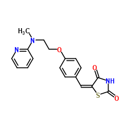 5-[[4-[2-(N-甲基-N-2-吡啶基)氨基]乙氧基]苯基]亚甲基]-2,4-噻唑烷二酮结构式