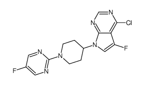 4-chloro-5-fluoro-7-[1-(5-fluoropyrimidin-2-yl)piperidin-4-yl]-7H-pyrrolo[2,3-d]pyrimidine Structure