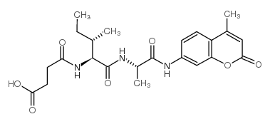 N-琥珀酰-Ile-Ala-7-酰胺基-4-甲基香豆素结构式