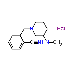 2-(3-Methylamino-piperidin-1-ylmethyl)-benzonitrile hydrochloride Structure