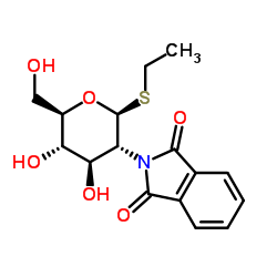 乙基 2-脱氧-2-邻苯二甲酰亚胺基-1-硫代-β-D-吡喃葡萄糖苷结构式