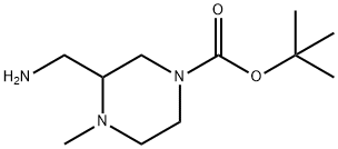 3-(氨甲基)-4-甲基哌嗪-1-羧酸叔丁基结构式