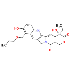 (4S)-4-Ethyl-4,9-dihydroxy-10-(propoxymethyl)-1H-pyrano[3',4':6,7]indolizino[1,2-b]quinoline-3,14(4H,12H)-dione Structure