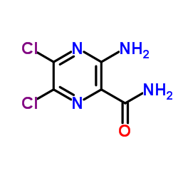 3-氨基-5,6-二氯吡嗪-酰胺结构式