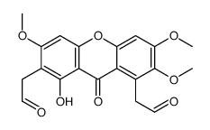 2-[1-hydroxy-3,6,7-trimethoxy-9-oxo-8-(2-oxoethyl)xanthen-2-yl]acetaldehyde Structure