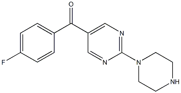 (4-fluorophenyl)(2-(piperazin-1-yl)pyrimidin-5-yl)methanone Structure