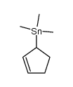 trimethyl cyclopent-2-enyl-stannane Structure