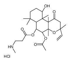 [(3R,4aR,5S,6S,6aS,10S,10aR,10bS)-5-acetyloxy-3-ethenyl-10,10b-dihydroxy-3,4a,7,7,10a-pentamethyl-1-oxo-5,6,6a,8,9,10-hexahydro-2H-benzo[f]chromen-6-yl] 3-(methylamino)propanoate,hydrochloride Structure