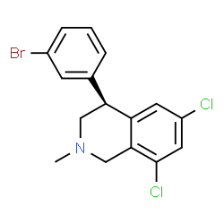 (S)-4-(3-溴苯基)-6,8-二氯-2-甲基-1,2,3,4-四氢异喹啉结构式