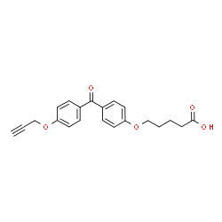 5-(4-(4-(丙-2-炔-1-基氧基)苯甲酰基)苯氧基)戊酸结构式