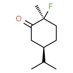 Cyclohexanone, 2-fluoro-2-methyl-5-(1-methylethyl)-, (2S,5R)- (9CI) Structure