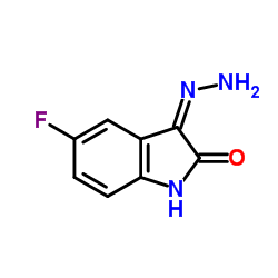 1H-indole-2,3-dione, 5-fluoro-, 3-hydrazone structure