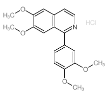Isoquinoline,1-(3,4-dimethoxyphenyl)-6,7-dimethoxy-, hydrochloride (1:1) Structure
