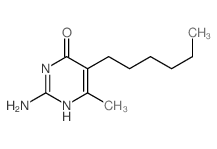 4 (1H)-Pyrimidinone, 2-amino-5-hexyl-6-methyl- Structure