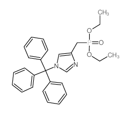 (1-三苯甲基-1H-咪唑-4-基)甲基膦酸二乙酯结构式