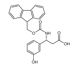 Fmoc-(R)-3-氨基-3-(3-羟苯基)丙酸结构式