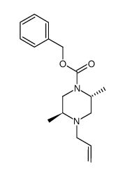 (2S,5R)-1-allyl-4-benzyloxycarbonyl-2,5-dimethylpiperazine结构式
